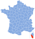 Lage von Corse-du-Sud in Frankreich