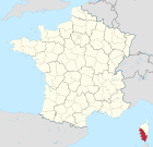 Lage des Departements Corse-du-Sud in Frankreich