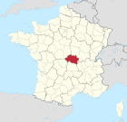 Lage des Departements Allier in Frankreich