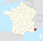 Lage des Departements Alpes-Maritimes in Frankreich