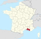Lage des Departements Bouches-du-Rhône in Frankreich