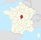 Lage des Departements Cher in Frankreich