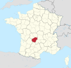 Lage des Departements Corrèze in Frankreich