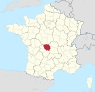 Lage des Departements Creuse in Frankreich