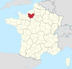Lage des Departements Eure in Frankreich