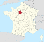 Lage des Departements Eure-et-Loir in Frankreich