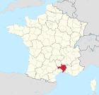 Lage des Departements Gard in Frankreich