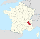 Lage des Departements Isère in Frankreich