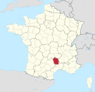 Lage des Departements Lozère in Frankreich