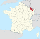 Lage des Departements Moselle in Frankreich