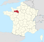 Lage des Departements Orne in Frankreich