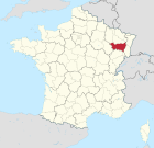 Lage des Departements Vosges in Frankreich