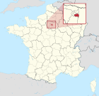 Lage des Departements Val-de-Marne in Frankreich
