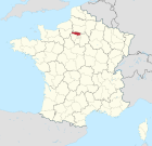Lage des Departements Val-d'Oise in Frankreich