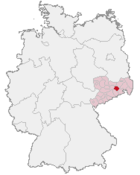 Lage des Forschungszentrums Dresden-Rossendorf in Deutschland