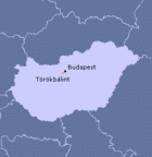 Karte von Ungarn, Position von Törökbálint hervorgehoben