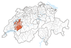 Karte der Schweiz, Kanton Fribourg