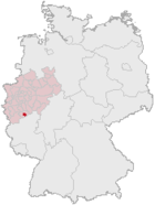 Deutschlandkarte, Lage der Stadt Bonn