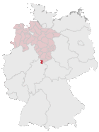 Lage des Landkreises Münden in Deutschland