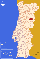Position des Kreises Guarda (Portugal)
