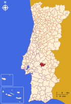 Position des Kreises Mora (Portugal)