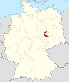 Deutschlandkarte, Position des Landkreises Anhalt-Bitterfeld hervorgehoben