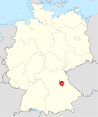 Deutschlandkarte, Position des Landkreises Amberg-Sulzbach hervorgehoben