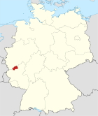 Deutschlandkarte, Position des Landkreises Ahrweiler hervorgehoben