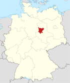 Deutschlandkarte, Position des Landkreises Börde hervorgehoben