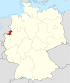 Deutschlandkarte, Position des Kreises Borken hervorgehoben