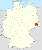 Deutschlandkarte, Position des Landkreises Bautzen hervorgehoben