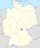 Deutschlandkarte, Position des Landkreises Coburg hervorgehoben