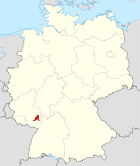 Deutschlandkarte, Position des Landkreises Bad Dürkheim hervorgehoben