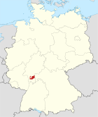 Deutschlandkarte, Position des Landkreises Darmstadt-Dieburg hervorgehoben