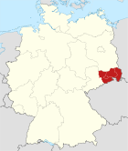 Lage des Direktionsbezirks Dresden in Sachsen