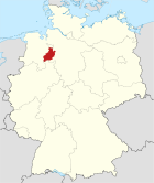 Deutschlandkarte, Position des Landkreises Diepholz hervorgehoben