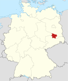 Deutschlandkarte, Position des Landkreises Elbe-Elster hervorgehoben