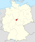 Deutschlandkarte, Position des Landkreises Eichsfeld hervorgehoben