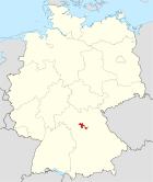 Deutschlandkarte, Position des Landkreises Erlangen-Höchstadt hervorgehoben