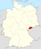 Deutschlandkarte, Position des Landkreises Erzgebirgskreis hervorgehoben