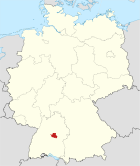 Deutschlandkarte, Position des Landkreises Esslingen hervorgehoben
