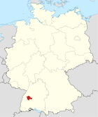 Deutschlandkarte, Position des Landkreises Freudenstadt hervorgehoben