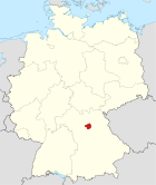 Deutschlandkarte, Position des Landkreises Forchheim hervorgehoben