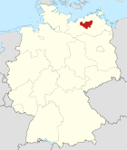 Deutschlandkarte, Position des Landkreises Güstrow hervorgehoben