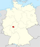 Deutschlandkarte, Position des Landkreises Gießen hervorgehoben