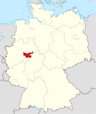 Deutschlandkarte, Position des Hochsauerlandkreises hervorgehoben