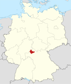 Deutschlandkarte, Position des Landkreises Bad Kissingen hervorgehoben