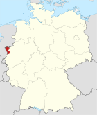 Deutschlandkarte, Position des Kreises Kleve hervorgehoben