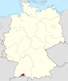 Deutschlandkarte, Position des Landkreises Konstanz hervorgehoben