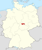 Deutschlandkarte, Position des Kyffhäuserkreises hervorgehoben